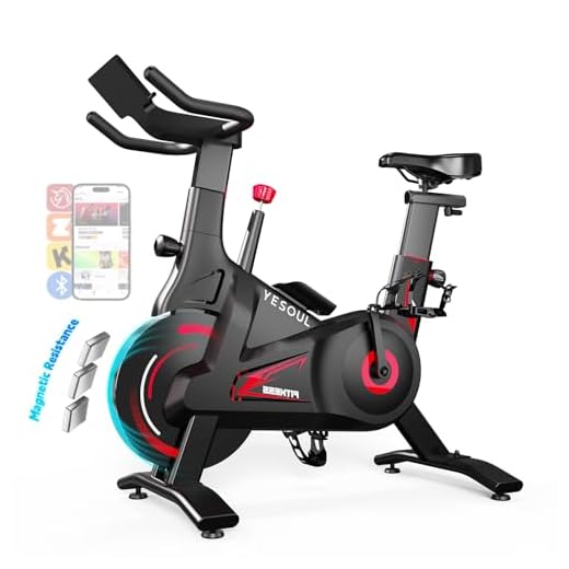 YESOUL Exercise Bike for Home – Stationary Bike with Stable Triangle Frame, Silent Magnetic Resistance, 300 lbs Capacity, Dual-Stage Drive & Alloy Flywheel, Smart APP with Scenic & Live Classes