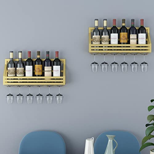 Casier à vin Suspendu fixé au Mur avec Support de Verre - 6
