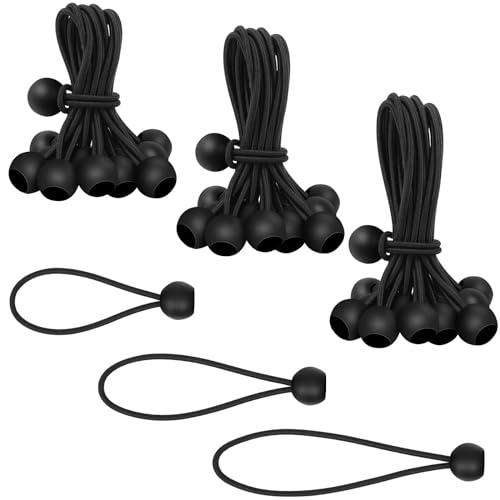 SEPGLITTER Spanngummis mit Kugel Planenspanner, 30 Stück Schwarze Robuste Gummispanner Zeltgummis zum Festzurren von Planen, Überdachungen, Campingzelten, Ladungshaltedrähten, Schläuchen (10/15/20 cm)