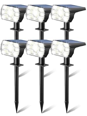 Kaxiida Solar Lights Outdoor Waterproof IP68, 3 Lighting Models Solar Powered Spot Lights Outdoor, 56LED Dusk to Dawn for Yard Patio Garden Pathway Landscape Lighting