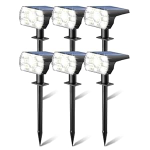 Kaxiida Solar Lights Outdoor Waterproof IP68, 3 Lighting Models Solar Powered Spot Lights Outdoor, 56LED Dusk to Dawn for Yard Patio Garden Pathway Landscape Lighting