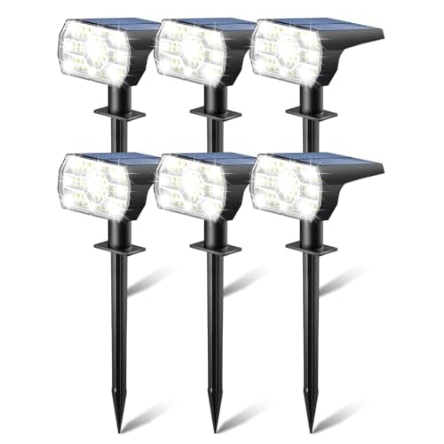 Kaxiida Solar Lights Outdoor Waterproof IP68, 3 Lighting Models Solar Powered Spot Lights Outdoor, 56LED Dusk to Dawn for Yard Patio Garden Pathway Landscape Lighting