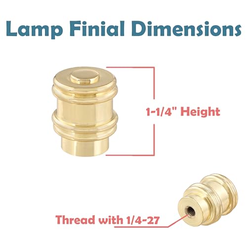 Image of Aspen Creative 24030-11, Bumped Cylinder Finial for Lamp Shade, Steel in Brass Plated Finish, 1-1 /4 inch Height (1 Pack)