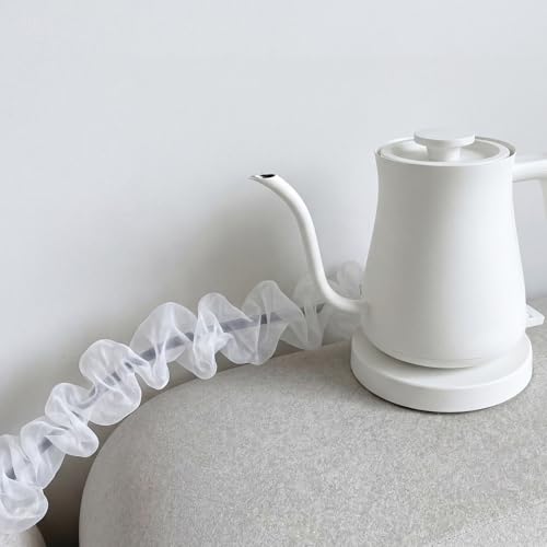Image of 9 ft Fabric Cord Cover for Lamps Chandelier, Decorative Organza Fabric Cord Cover for Wires Fabrics Cable Sleeve TV Computer Phone Charger Lamps Home & Office Cable Management