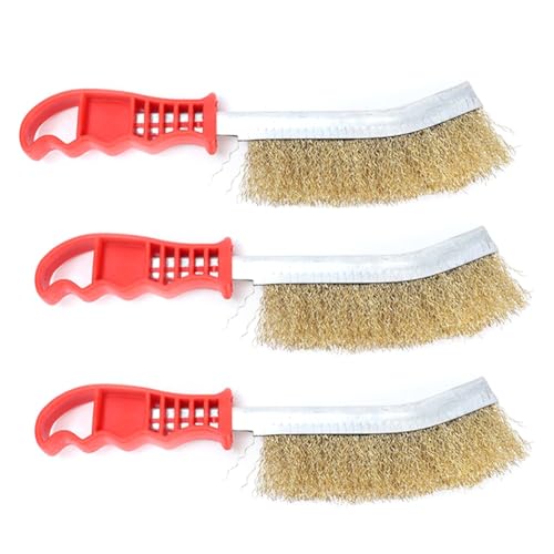 Uxsjakjsd Cepillo de Alambre Multifunción de 3 Piezas, con y Revestimiento de Cobre, Ideal para Limpiar Parrillas de Cocina y Eliminar el Óxido de Placas Especiales.