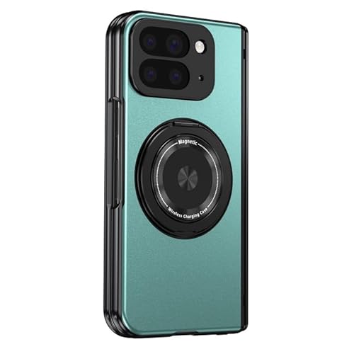 TRIPLE RIVER�EFor Pixel 10 Pro Fold �P�[�X �J�o�[ ���b�L �����K���X�t�B�����t�� �A���~+�v���X�`�b�N+�����K���X 2�d�\�� ��̌^�����O�t�� �X�^���h�@�\ �O�ʋ����K���X �n�[�h�P�[�X �V���v�� ���� ������ �O�[�O