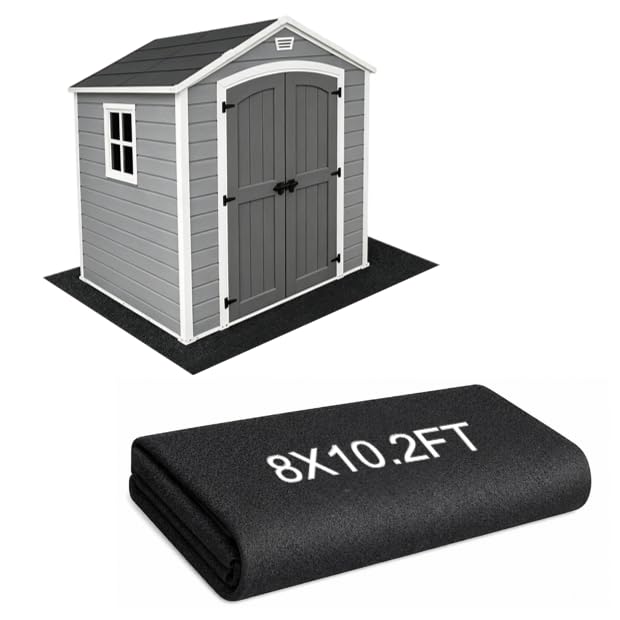 POOLTALE 8 x 10.2FT Shed Floor Mat Outdoor Storage Shed Mat with PE Backing for Dust Oil Waterproof Nonslip Durable Protector Rug for Carport Patio Garage Garden Storage Shed Not Included