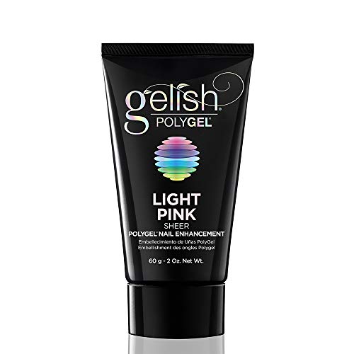 Gelish PolyGel Brand - Hybrid Nail Enhancement, Nail Tips For Acrylic Nails, Lighter, Stronger, Odor-Free, No Monomer, Fast Application, Perfect for Sculpting Nails - Light Pink, 2 oz