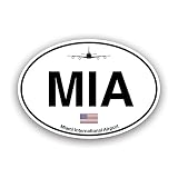 fagraphix Miami Airport Euro Oval Sticker Decal - Self Adhesive Vinyl - Weatherproof - Made in USA - mia Florida dade fl 4" Wide
