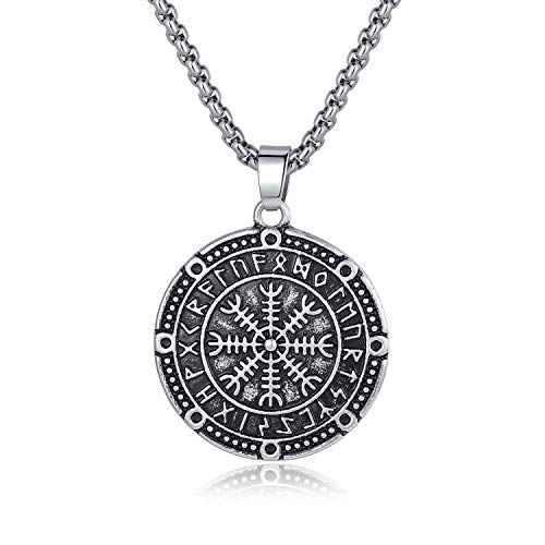 Holyheart Vegvisir Pendant Necklace, Runic Compass Pendant Necklace, Scandinavian Norse Pendant, Handcrafted Viking Jewelry, Amulet Viking Necklace Gift for Men Unisex