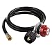 SHINESTAR 5feet High Pressure Propane LPG Hose with 0-20PSI Adjustable Regulator for QCC1/Type1 Tank and Gas Grill-3/8inch Flare Fitting