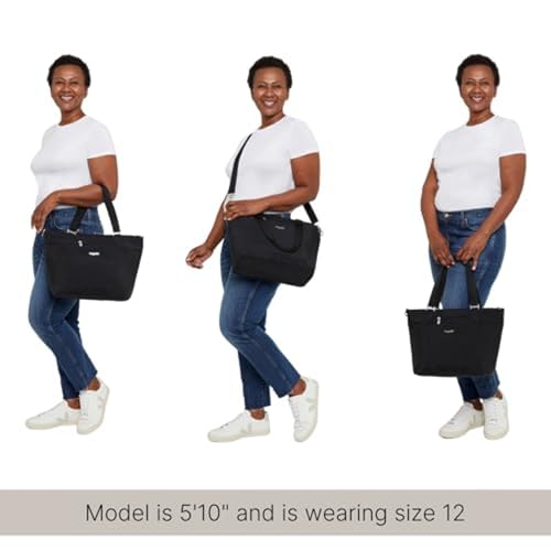 Image of Baggallini Avenue Tote - 12x18 Laptop Tote Bag for Women - Lightweight Work Travel Carry On Bag