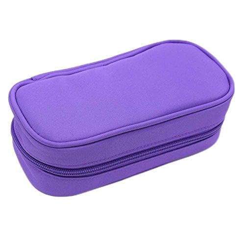 Rudmox 10 Bottles Essential Oil Carrying Case Holds for 5ml 10ml 15ml Storage Bag Travel Case (Purple)