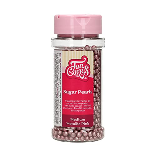FunCakes Perles en Sucre Moyennes Rose Métallique: sprinkles gâteau, bon goût, parfait pour la...