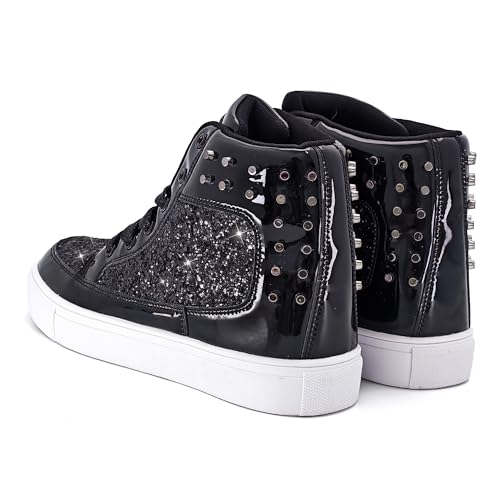 Image of IGxx Glitter Rivet Shoes Men Disco Punk High Top Women Sneakers
