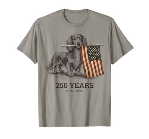 Dachshund America's 250th Patriotic Dog Fireworks T-Shirt