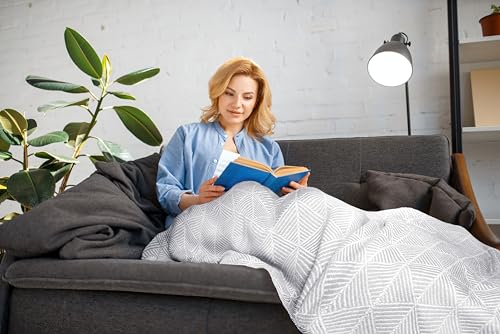 Emma Barclay Throw Blanket For Sofas Bed Extra Large Recycled Cotton Throws For Settees In Grey Throw Scandi Woven Blankets - Zahra Collection 50" X 60" (127Cm X 152Cm) Grey - 7