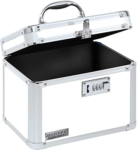 Vaultz Combination Lock Box - 7.25 X 10 X 7.75 Inch Safe Boxes For Money, Documents & Medicine - White #TOP2