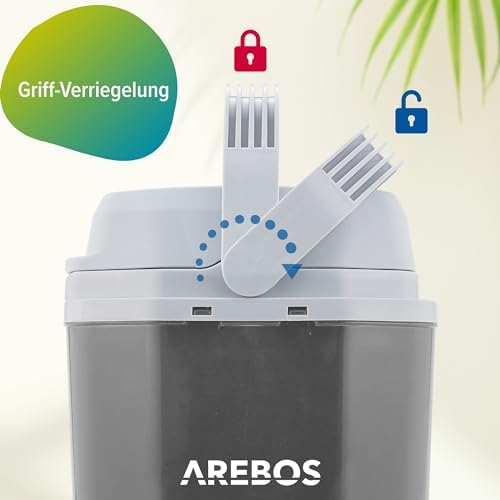 Bild 3 - Arebos Thermoelektrische Kühlbox 20 L mit ECO-Modus | Elektrische Kühl- und Warmhaltebox | 12/230 V für Auto und Steckdose | Mini-Kühlschrank Anthrazit