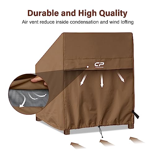 Campros Cp Patio Chair Cover, Outdoor Wicker Chair Covers, Water-Resistant Heavy Duty 27 Inch Outdoor Lawn Patio Furniture Covers 1 Pack - 27W X 31D X 33H Inch - Brown #TOP3