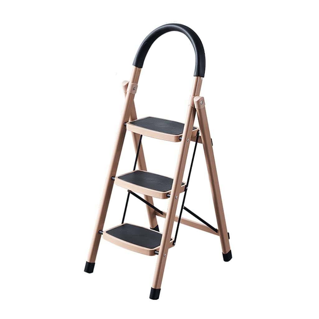 Cxvhsertwr Ladder D Ladders For Home, Sturdy Step Stool U-Shaped Thickened 3 Ladder Folding(Ladder D)