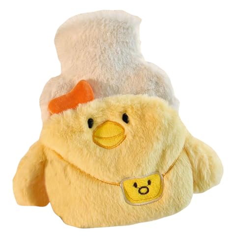 Hot Water Bottle with Cover, 500ML Hot Water Bag for Hot and Cold Compress, Hand Feet Warmer for Winter-Chicken