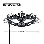 SIQUK Couple Masquerade Masks with Stick Venetian Party Mask Halloween Costume Carnival Mask for Couples Women and Men - Image 3
