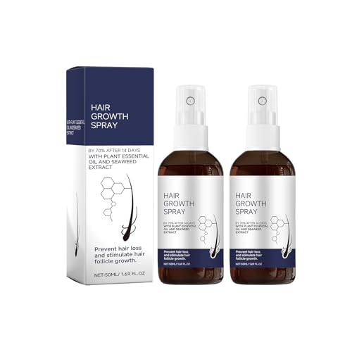 Spray para Crecimiento Capilar, 2 Pack, Hair Growth Spray, Aceite de Ricino & Argán, Fortalece Raíces, Reduce Puntas Abiertas, Aumenta Volumen, Hidratación Profunda, Para Cabello Dañado y Frágil