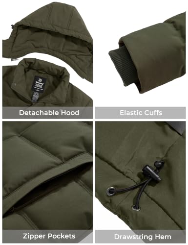 Image of wantdo Men's Puffer Jacket Hooded Winter Coat Warm Thicken Winter Jacket