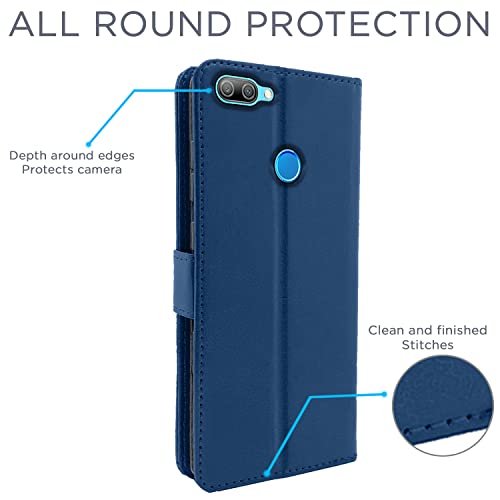 Image of Pikkme Honor 9N Flip Case Leather Finish | Inside TPU with Card Pockets | Wallet Stand and Shock Proof | Magnetic Closing | Complete Protection Flip Cover for Honor 9N (Blue)