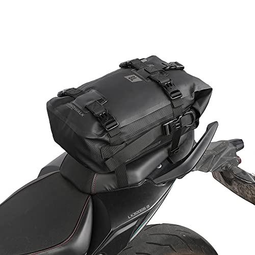 Rhinowalk Motor Pannier Bag 8L Multifunctional FullyWaterproof Rear Rack Trunk Motorcycle Seat Bag Motorbike Saddle Bag Professional Motor Accessories-Black