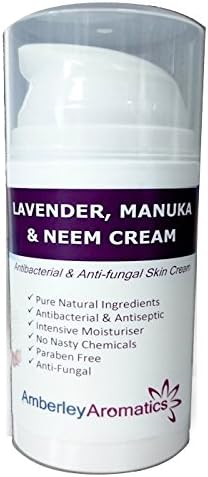 Amberley Aromatics Lavender, Manuka & Neem Cream 100g - Antibacterial & Antifungal Skin Cream (Handy Handbag/Travel/Trial Size)
