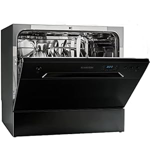 Klarstein Amazonia 6 Nera vaatwasser tafel vaatwasser (vrijstaand, 174 kWh/jaar, 55 cm breed, 49 dB stil, 6 couverts, 6 programma’s, Aquastop) zwart