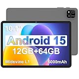 COLORROOM Android Tablet,10.1 inch Android 15 Tablet,12GB+64GB+2TB Expand,1280x800 Resolution,6000mAh Battery,Bluetooth 5.0,Dual Cameras,GMS,WiFi 5 & Bluetooth,Tablets 2025