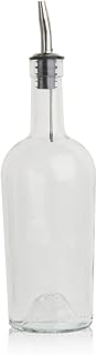 Tablecraft 500ml Glass Syrup Bottle with Vented Stainless Steel Pourer - Perfect for Olive Oil, Sauces & Dressings