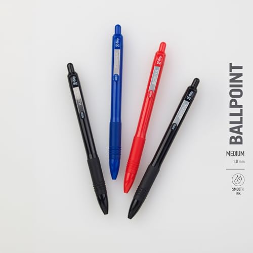 Stylo à bille rétractable recyclé à 68% Zebra Z-Grip avec clip en métal