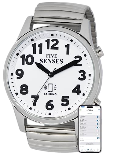 FIVE SENSES Jumble Smart Atomic Talking Watch with Voice Reminders and App Control for Seniors and Visually Impaired - A Great Gift for Blind Men and Women. A Talking Watches for The Blind (off white)