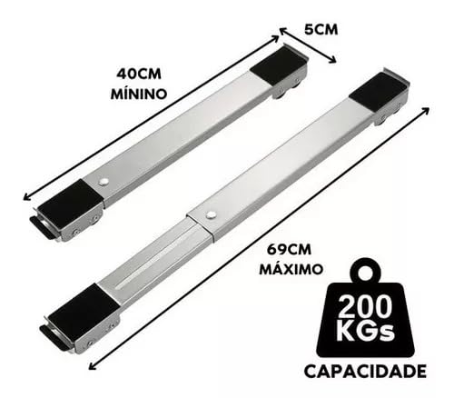 Suporte De Geladeira, Fogão E Máquina De Lavar Base Carrinho (BRANCO)