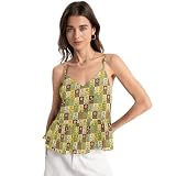 Camisolas básicas con tirantes para mujer, blusa moderna con cuello en V, verano, talla XS, Lovers - Colcha de patchwork floral botánico, L