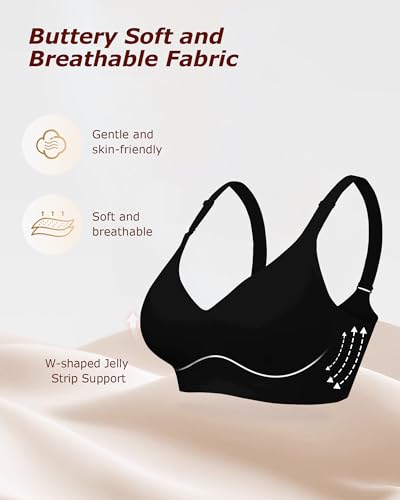 Image of Wireless Comfortable Seamless Soft Bras for Women Full Coverage Push Up Everyday No Show Bra