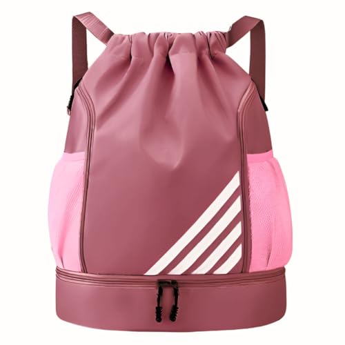 Mochila Bolsa Saco com Cordão Esportiva Impermeável Anti roubo Academia Treino Passeio Multiuso (Rosa)