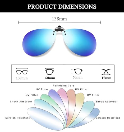 Polarized Clip on Sunglasses over Prescription Glasses Anti-Glare UV Protection Driving Fishing2