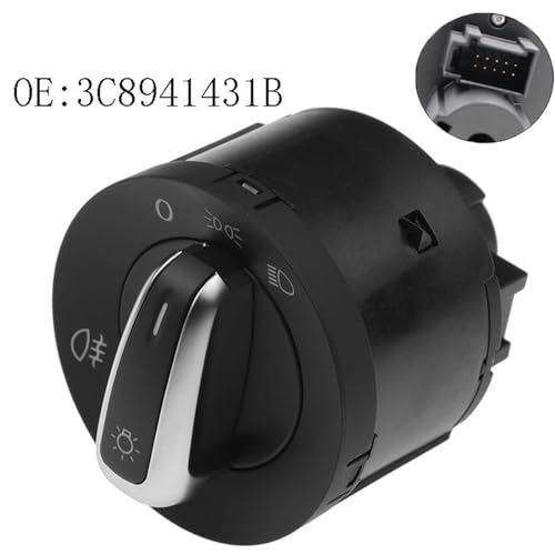 Interrupteur de lampe frontale 3C8941431B de remplacement pour commande de phares auto - 3