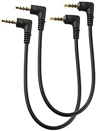 MMNNE 2Pack 7inch TRRS 4-Pole 3.5mm Male Right Angle to 3.5mm Male Right Angle Audio Cable