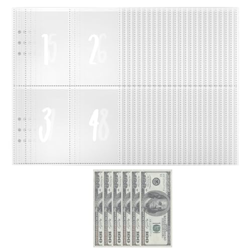 Lot de 100 enveloppes Challenge Binder, 100 reliures Savings Challenge - Enveloppes économes en argent pour l'argent liquide - Challenge - Classeur de défi - Livre de budget de défis