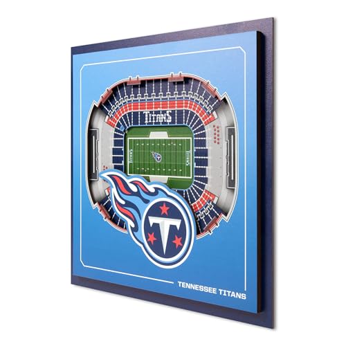 YouTheFan Officially-licensed NFL Tennessee Titans Stadium Series 3D Wall Art - multi-layer team stadium replica, detailed sports fan gift, indoor decor