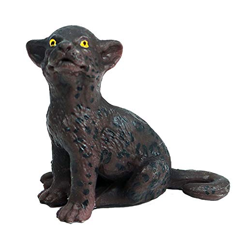 FLORMOON - Figura realista de Pantera Negra, figura de animales educativos tempranos, juguete de pantera, proyecto de ciencia, Navidad, cumpleaños, decoración para tartas para niños pequeños