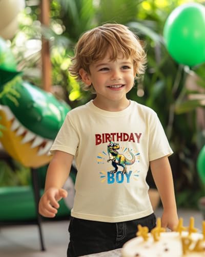 Birthday Boy Shirt Toddler 2nd 3rd 4th 5th 6th 7th 8th Dinosaur Shark Graphic T-Shirt Birthday Gift Short Sleeve Cotton Tee3