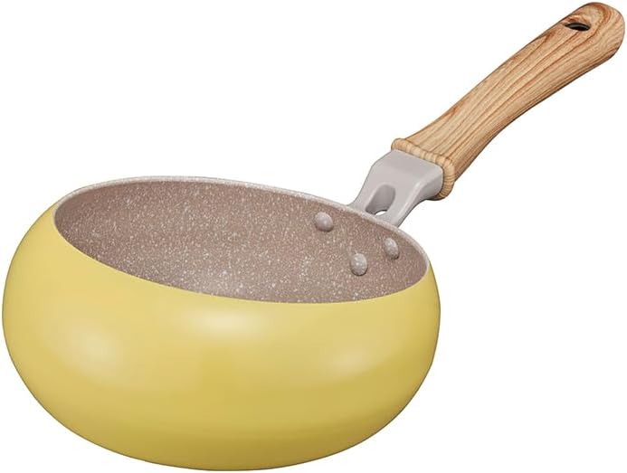 Doshisha Frying Pan that is Easy to Shake and Splash, 7.9 inches (20 cm), Induction Compatible, Gas Fire, PFOA Free, Wok, Stir-fried Vegetables, S, Deep, Yellow