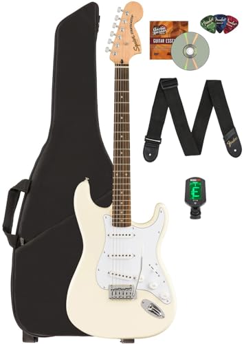 Fender Squier Affinity Stratocaster ����� - �I�����s�b�N�z���C�g�o���h�� �M�O�o�b�O�A�`���[�i�[�A�X�g���b�v�A�s�b�N�A�I�[�X�e�B���o�U�[���̉��DVD�t��